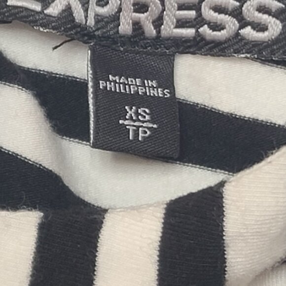 Express Black White Striped Halter Dress Size XS - Picture 3 of 14